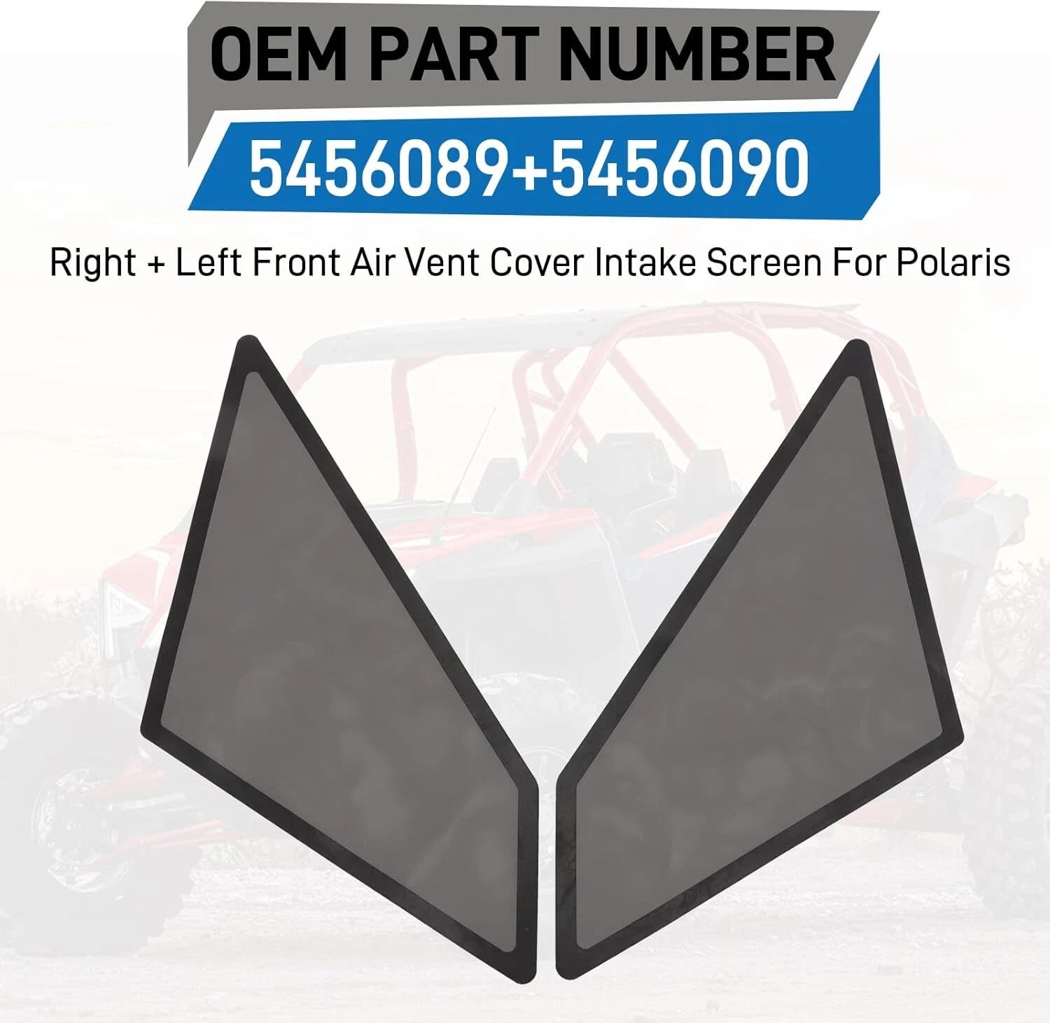Set of 2 Front Inner Air Vent Cover Intake Screens for Polaris RZR PRO