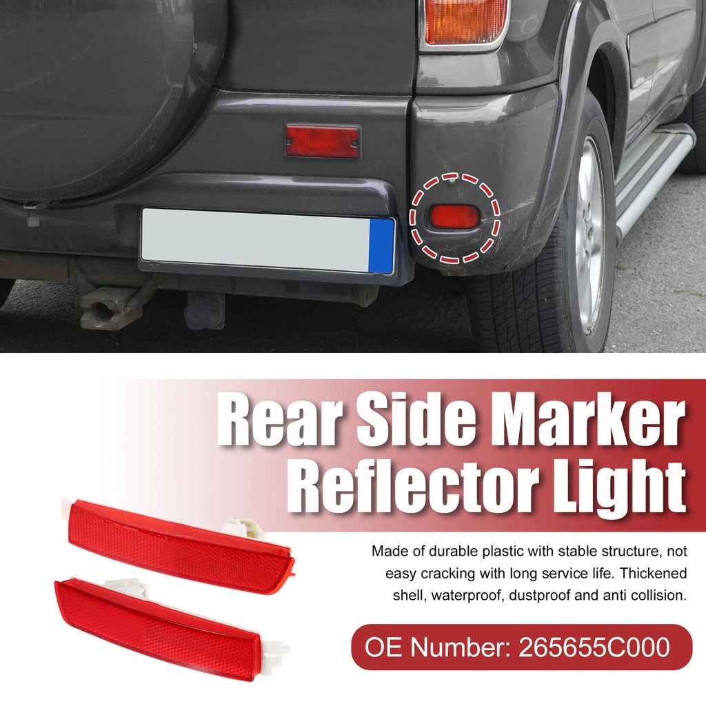 1 Pair Rear Bumper Side Marker Reflector Red for Nissan  265655C000 265605C000