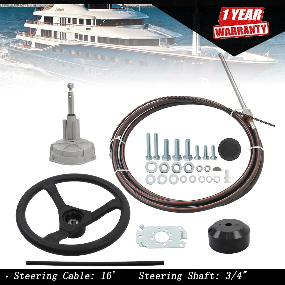 Boat Rotary Steering System for Outboard Motor (16 Feet)