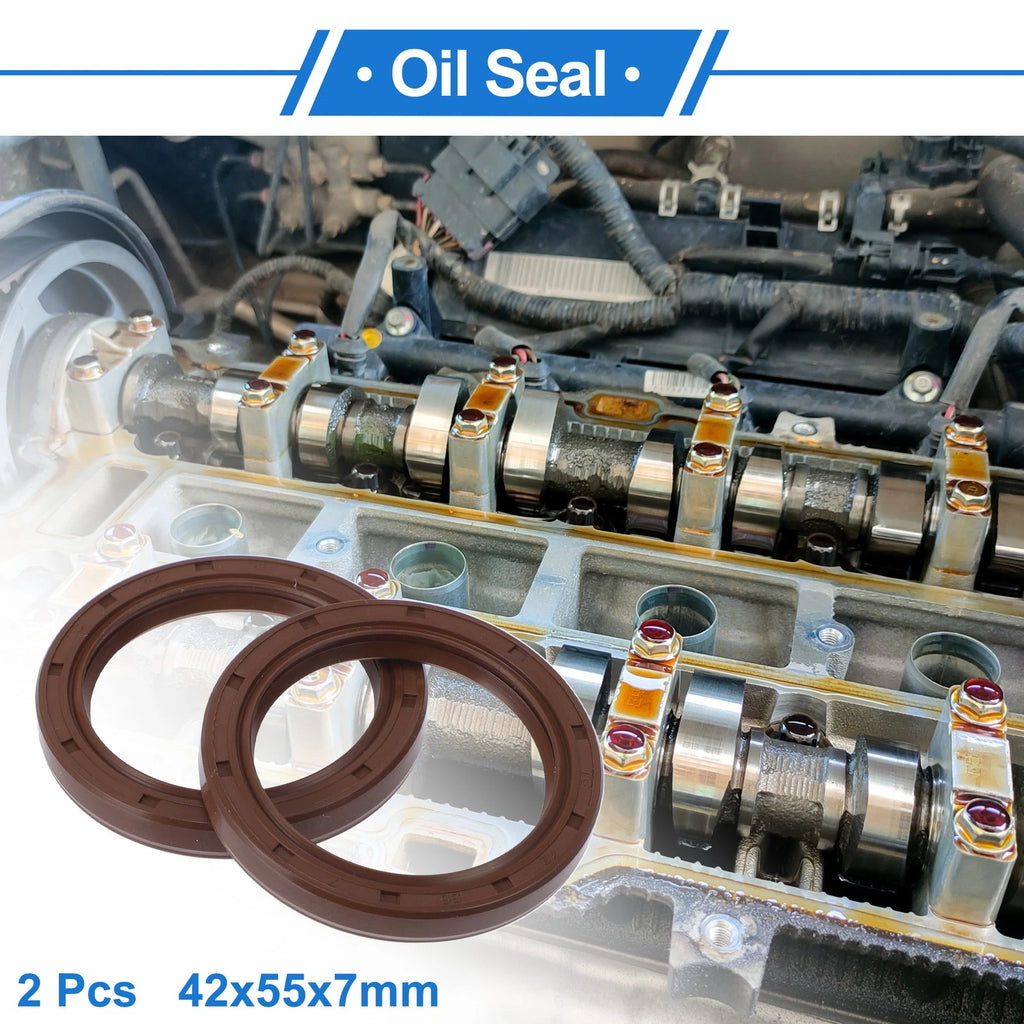 Set of 2 Oil Seal Rotary Shaft Seal FKM Rubber 42x55x7mm
