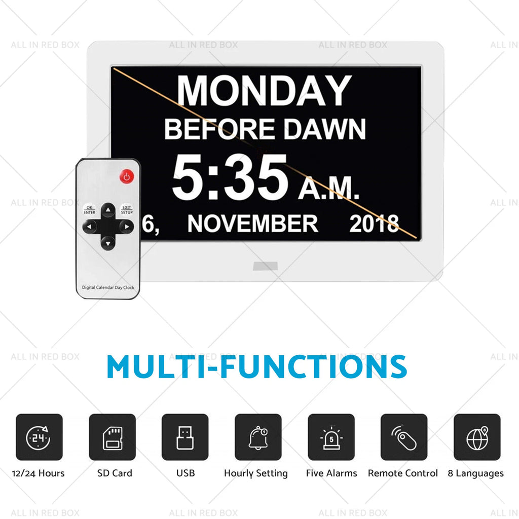 7" LED Digital Day Clock Calendar for Dementia (Suitable for All Models)