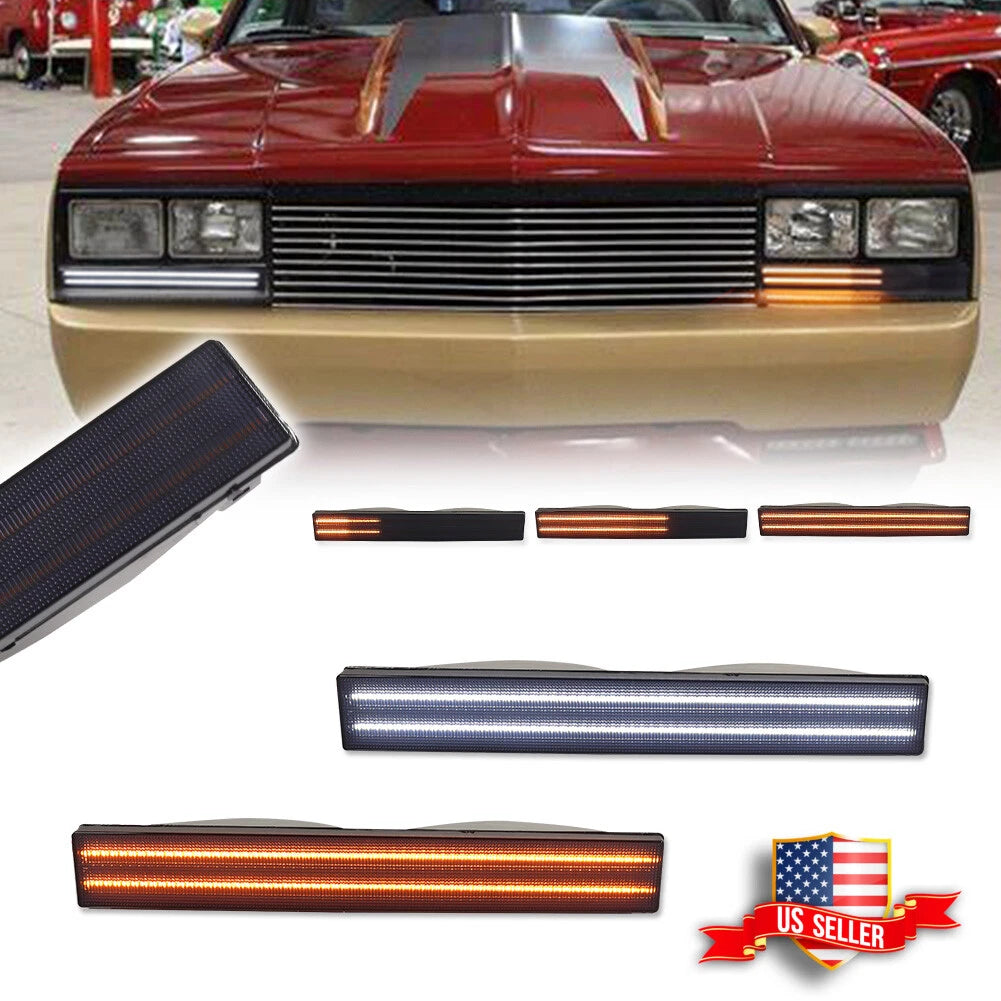 Smoke Switchback LED DRL Turn Signal Lights for El Camino Malibu (1982–1987)