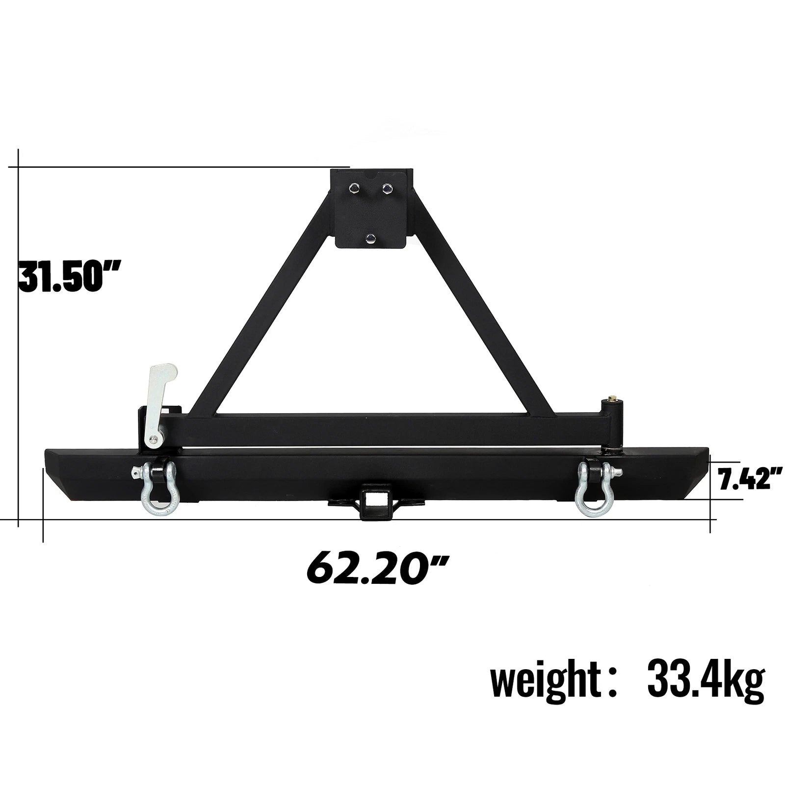 Rear Bumper with Tire Carrier & D-Ring for Jeep Wrangler (1987–2006)