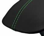 Leather Console Lid Armrest Cover for Ford Mustang (2015–2020) Black Green Stitch