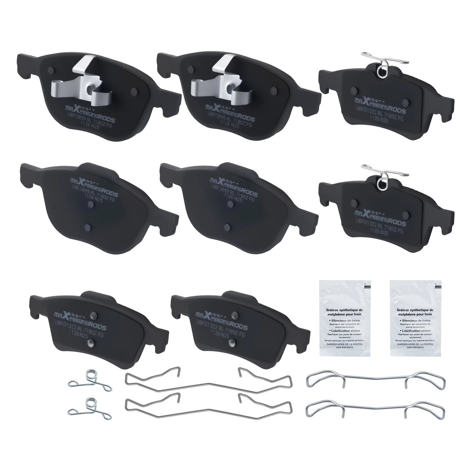 8pcs Ceramic Brake Pads Set for Mazda 5 (2006–2010, 2012–2015) D1044