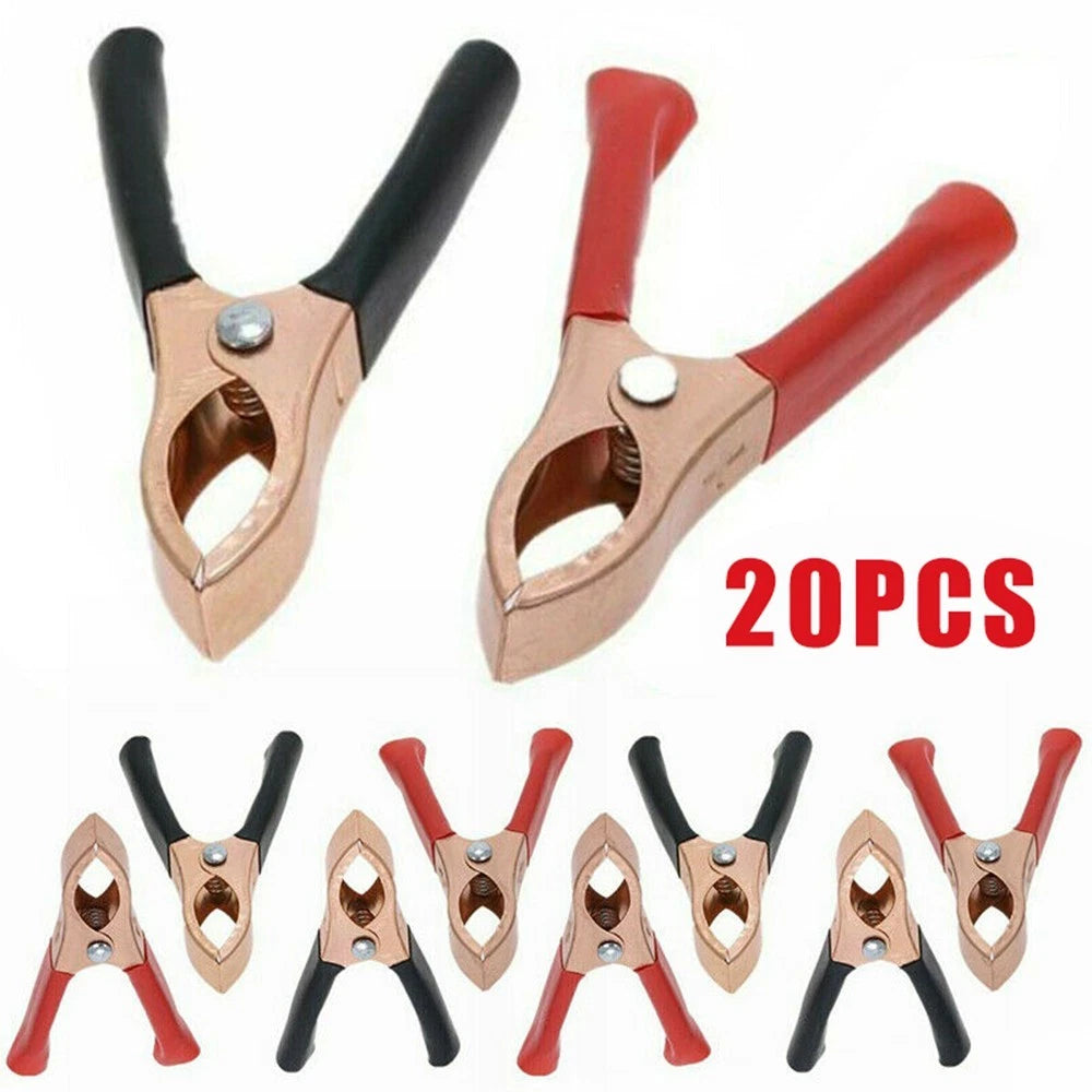 Set of 2 Black/Red 30A Car Battery Clip Cables