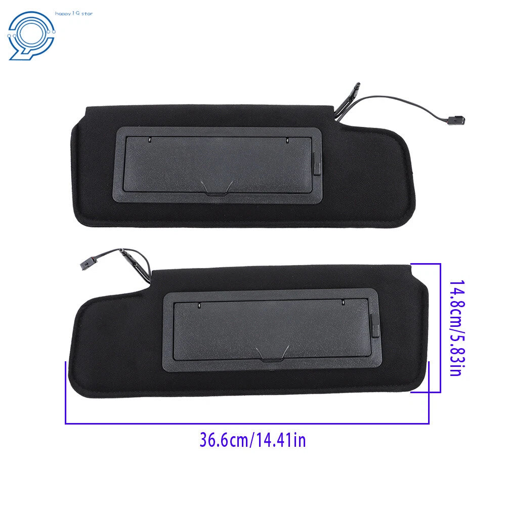 Sunvisor Pair for Chevy Corvette C4 (1984-1996) with Vanity Mirror & LED Light