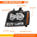 Carbon Fiber Housing Headlights for Tahoe Avalanche Suburban 1500 2500 (2007–2014)