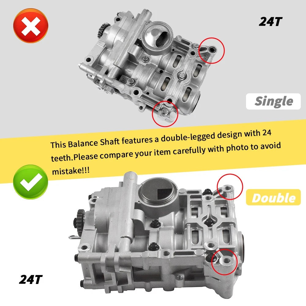 Oil Pump Balance Shaft for Hyundai Kia 2.4L L4 Gas (2006–2011) 23300-25922