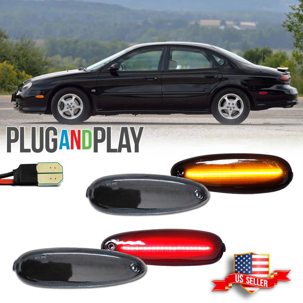 4X Smoke LED Side Marker Lights for Ford Taurus Mercury Sable (1996–1999)