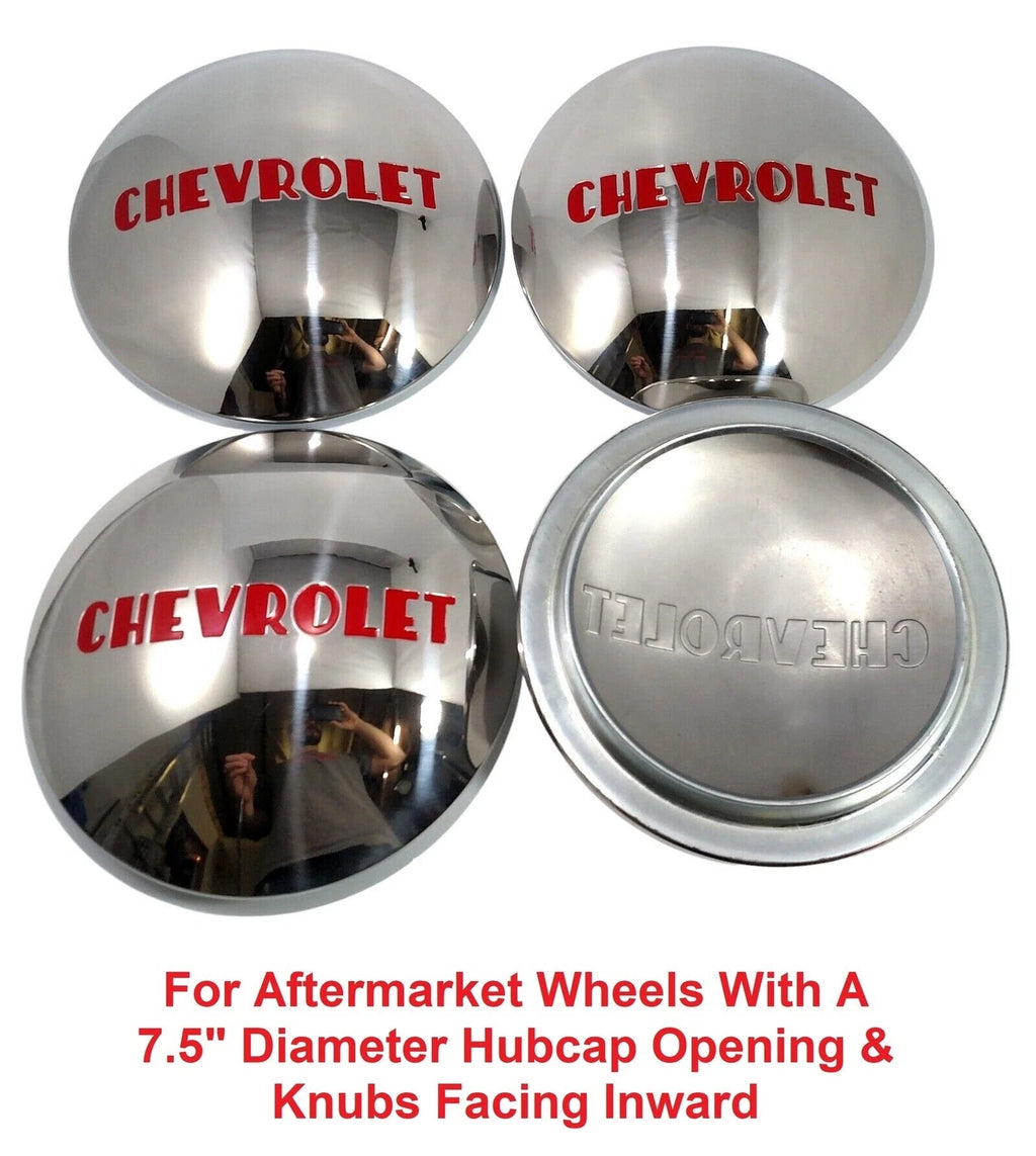Hubcaps Set of 4 Stainless Steel 7.5 inch for Chevy Truck (1947–1953)