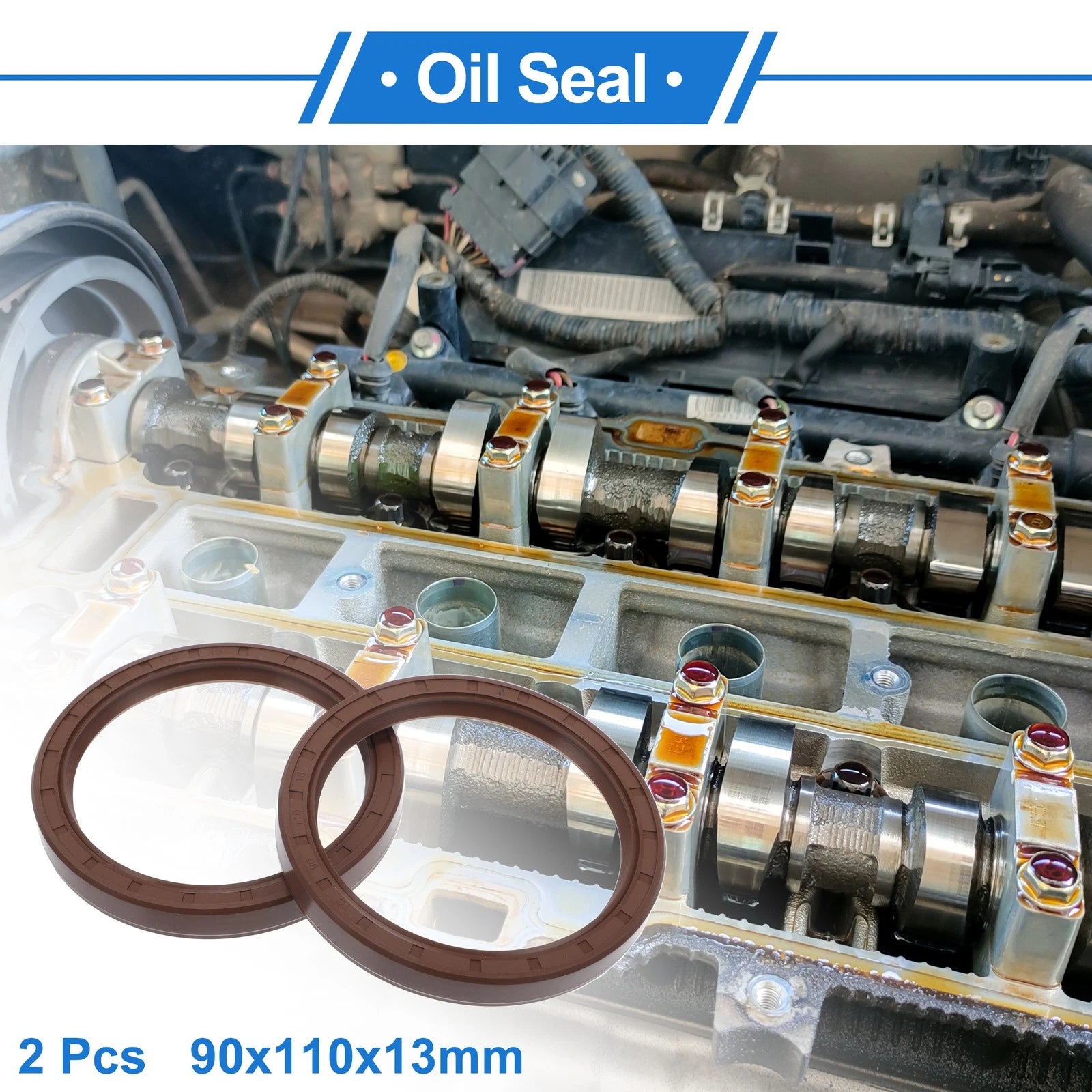 Set of 2 Oil Seal Rotary Shaft Seal FKM Rubber 90x110x13mm 683867305459 for [Make Model] ([YYYY–YYYY])