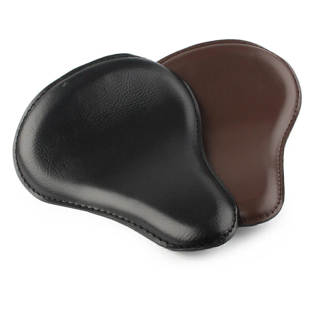 13.5"x12" Solo Slim Black Large Leather Seat for Harley Bobber Chopper