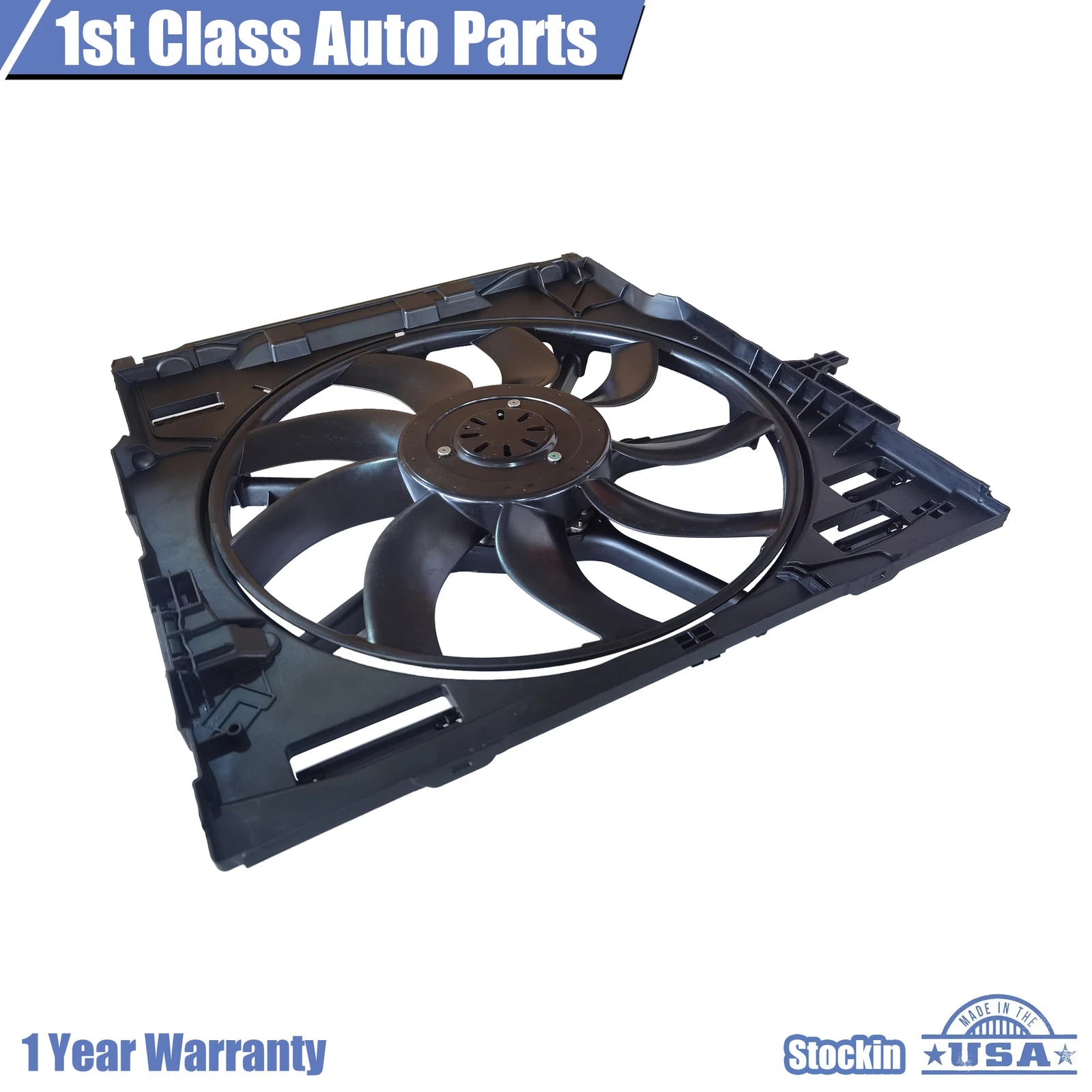 Radiator Cooling Fan Assembly for BMW F15 X5 F16 X6 3.0L 2.0L (2014–2018)