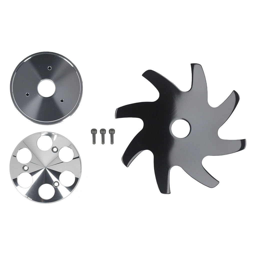 Billet V-Belt Alternator Pulley & Cooling Fan for Holden Chevy
