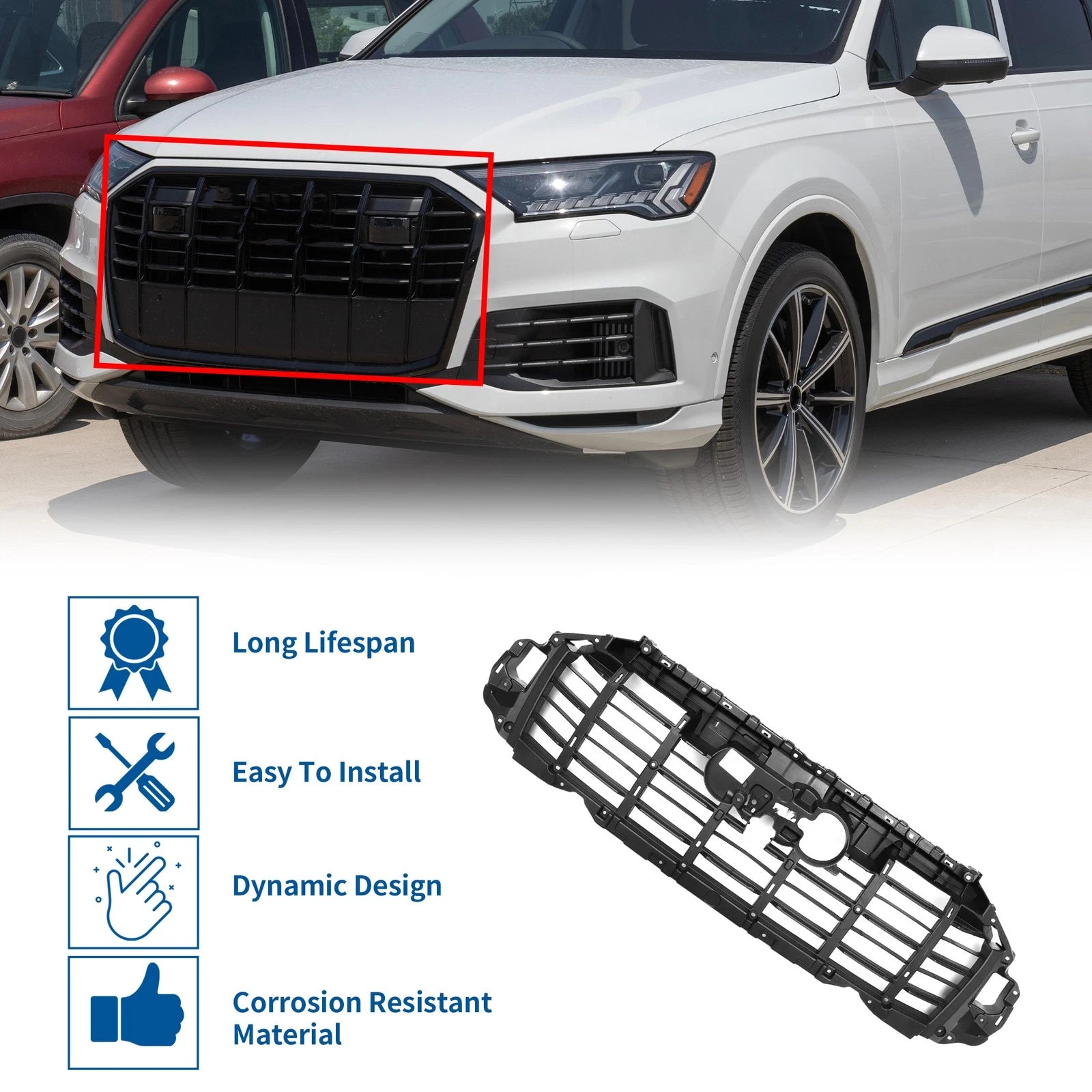 Front Inner Bracket Support Bumper Grille for Audi Q7 (2020–2024) No.4M0807233D