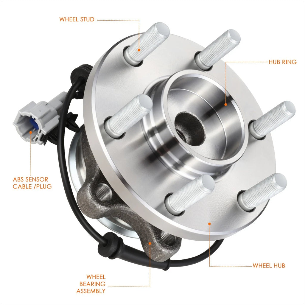 Front Wheel Hub Bearing Kit w/ ABS Sensor for Nissan Frontier Pathfinder Xterra (2005–2020)
