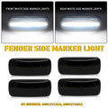 Set of 4 Smoked Lens White LED Rear Side Marker Lamps for Ram 3500 (2010–2018)