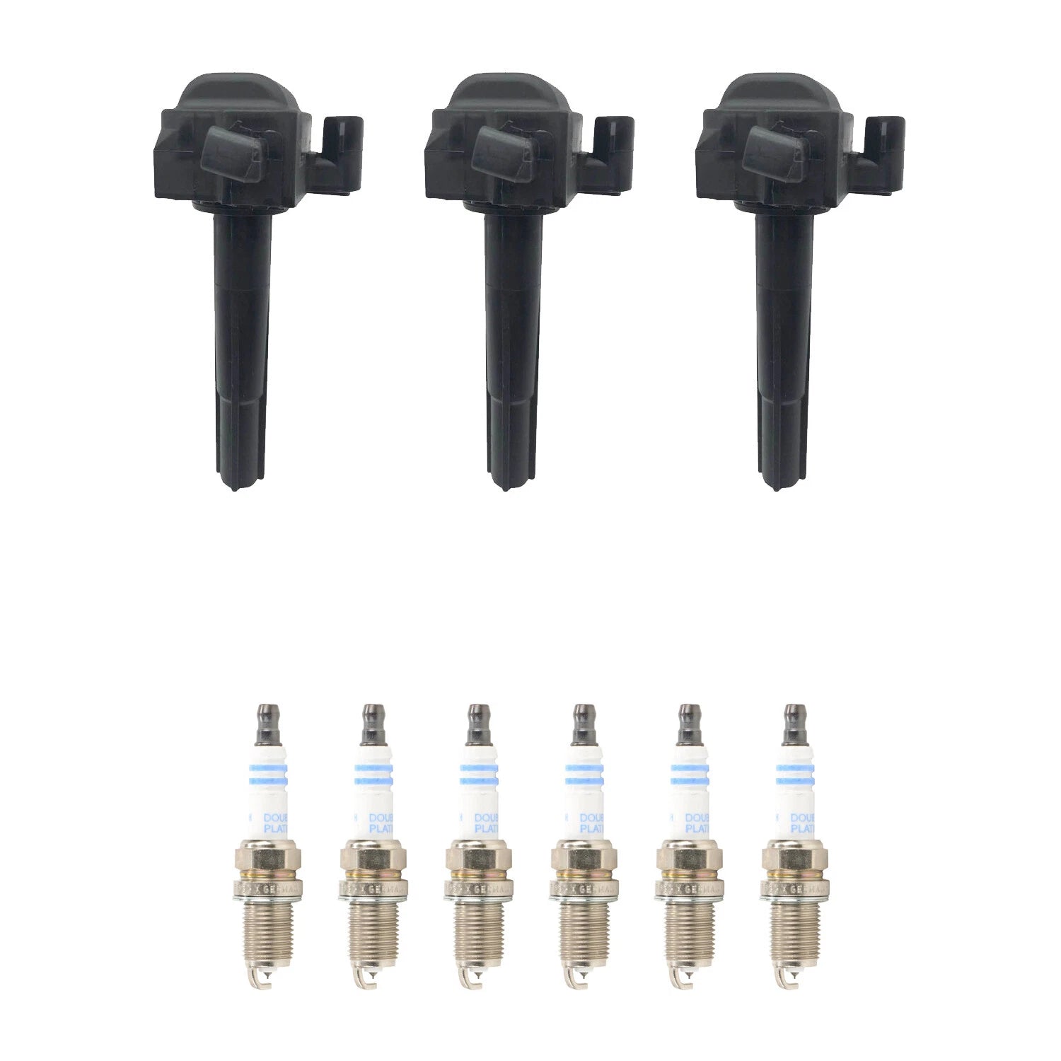 Set of 3 Ignition Coils & 6 Spark Plugs for Kia Sorento V6