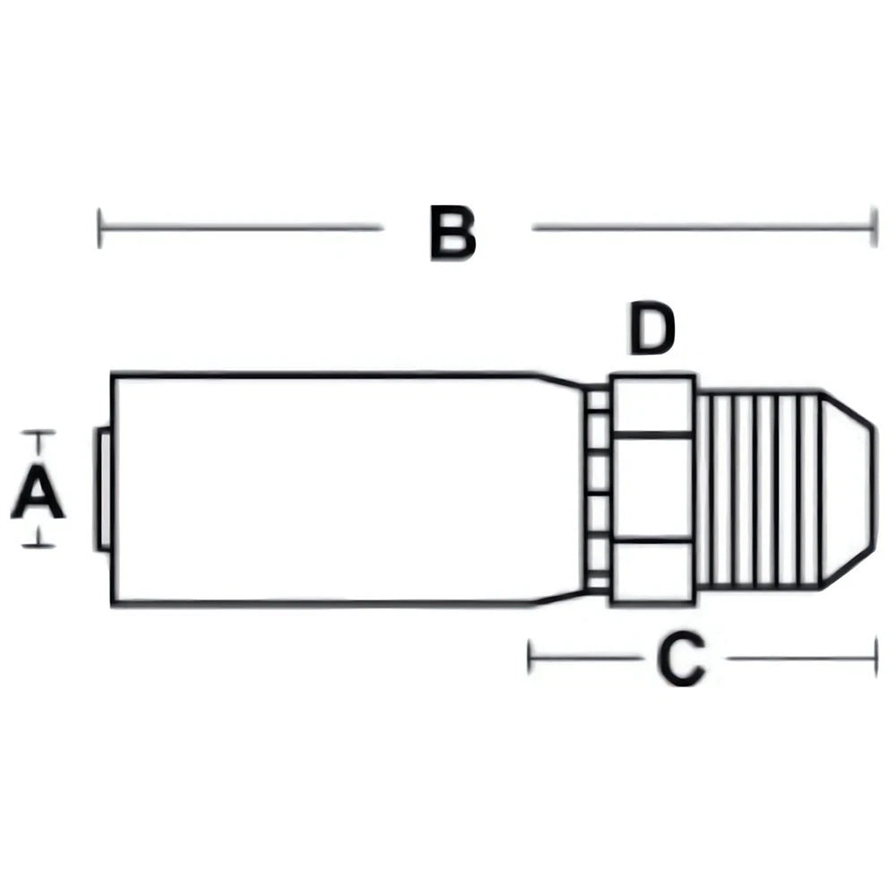 Male JIC 37° Rigid Straight Crimp Fitting for Universal Products Models