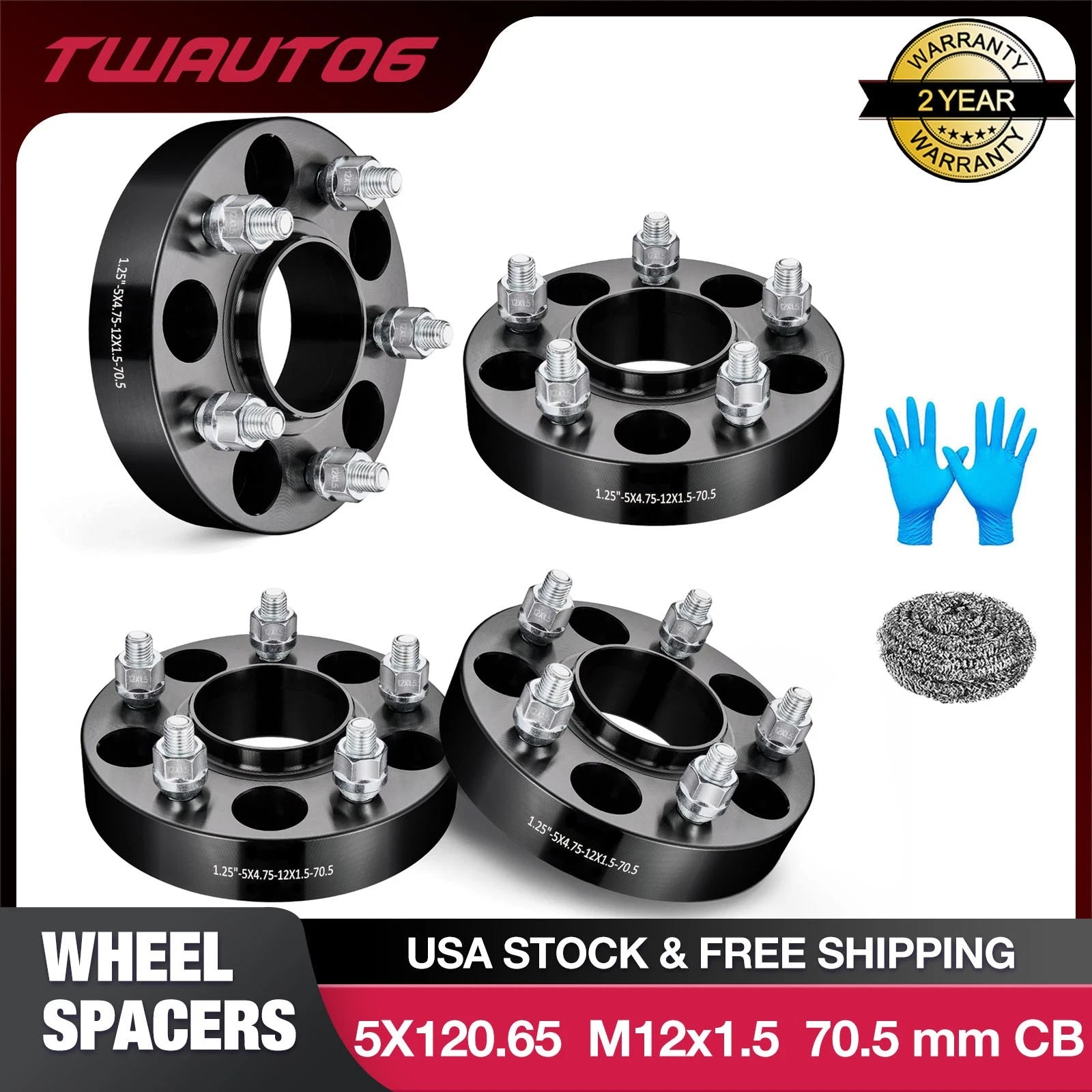 4PCS 1.25" Hubcentric Wheel Spacers for Chevy GMC Cadillac Buick (2006–2016)