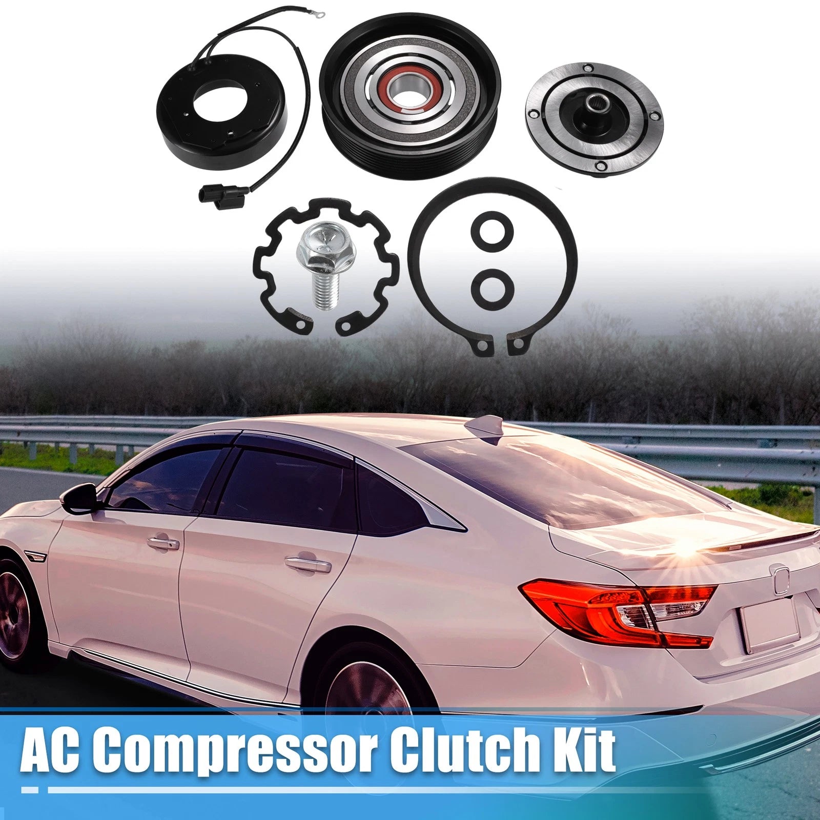 Set of 2 AC Compressor Clutch for Honda Accord (2013–2017) 2.4L