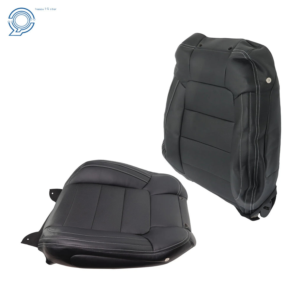 Leather Seat Cover Set for Ford Mustang (2015-2023) Perforated Black