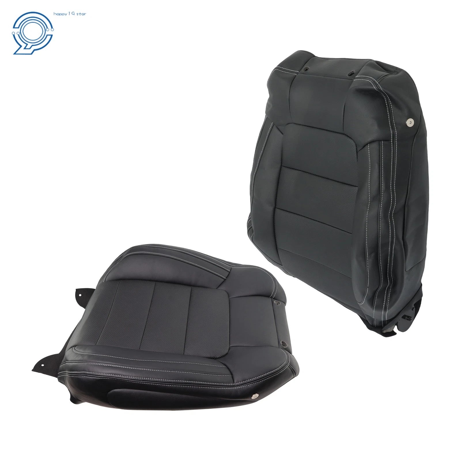 Leather Seat Cover Set for Ford Mustang (2015-2023) Perforated Black