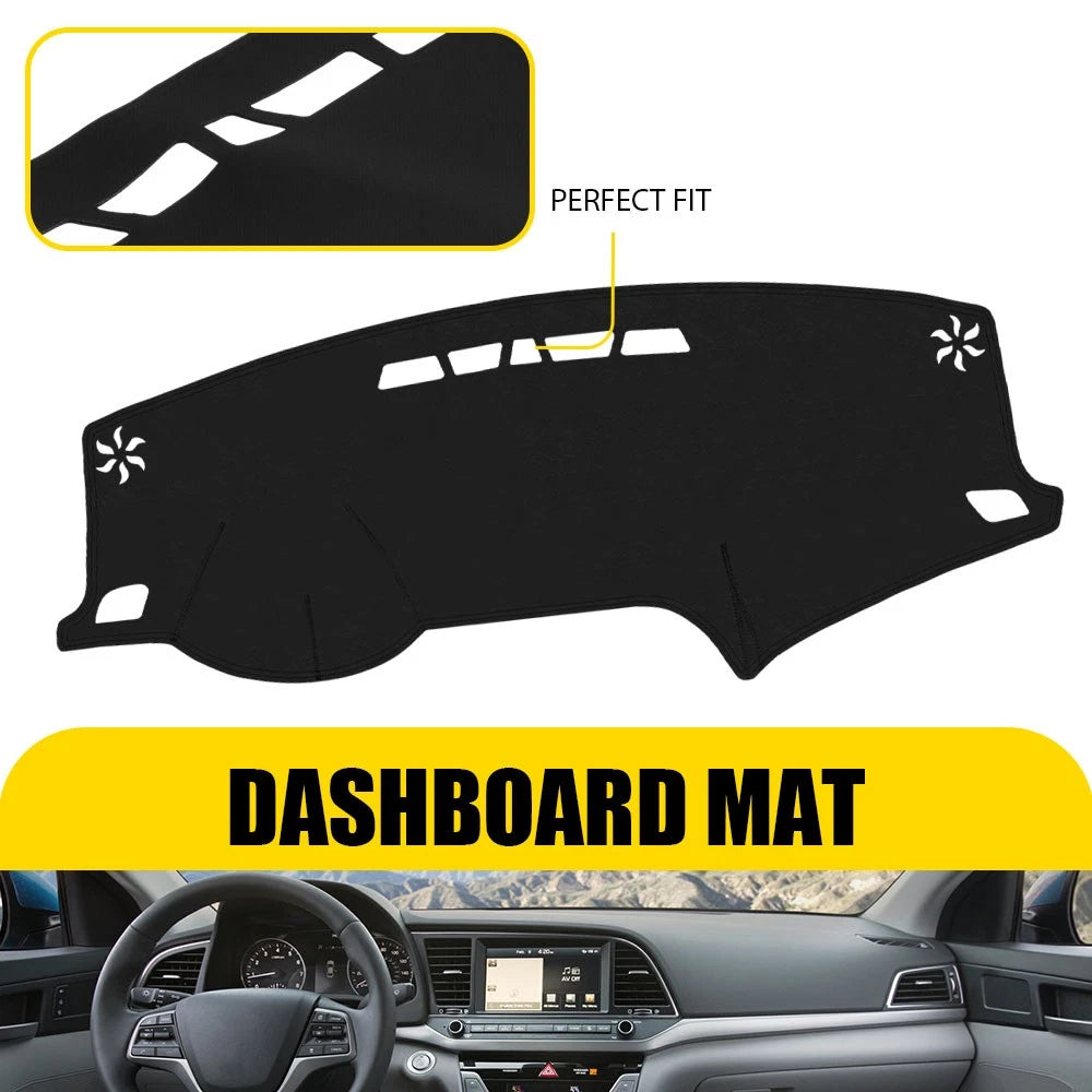 Leather Dash Cover Mat for Hyundai Sonata (2015–2019) Black