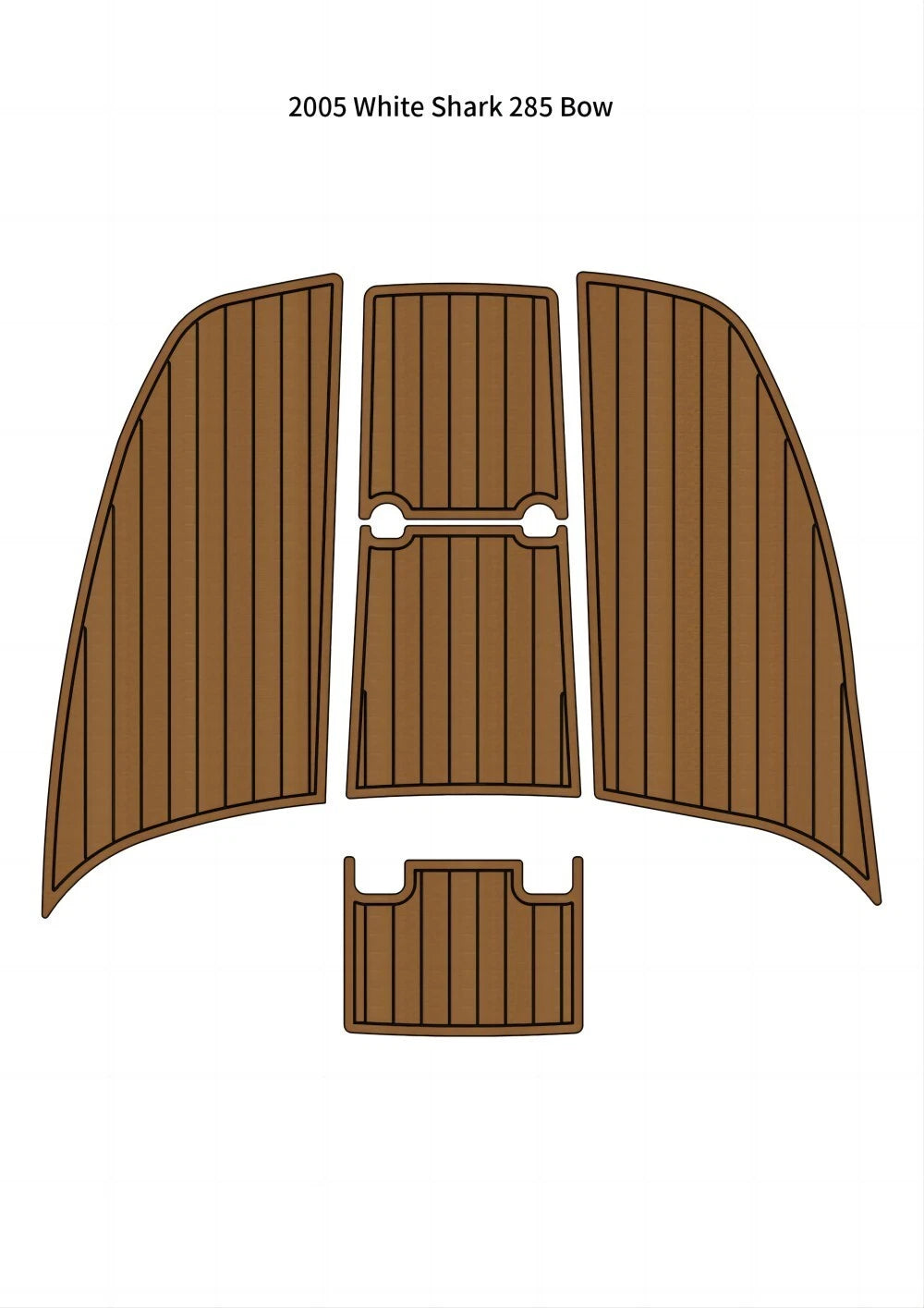 EVA Faux Teak Deck Flooring Pads for White Shark 285 (2005) - Self Adhesive