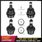 Set of 4 Front Upper Lower Ball Joints for Jeep Grand Cherokee Wrangler (1997–2006)