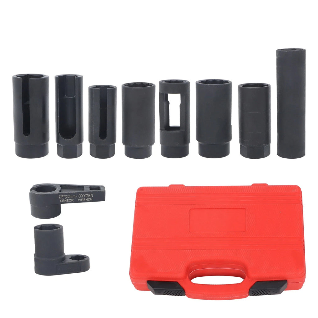 Set of 10 O2 Oxygen Sensor and Oil Pressure Socket Tools for Automotive