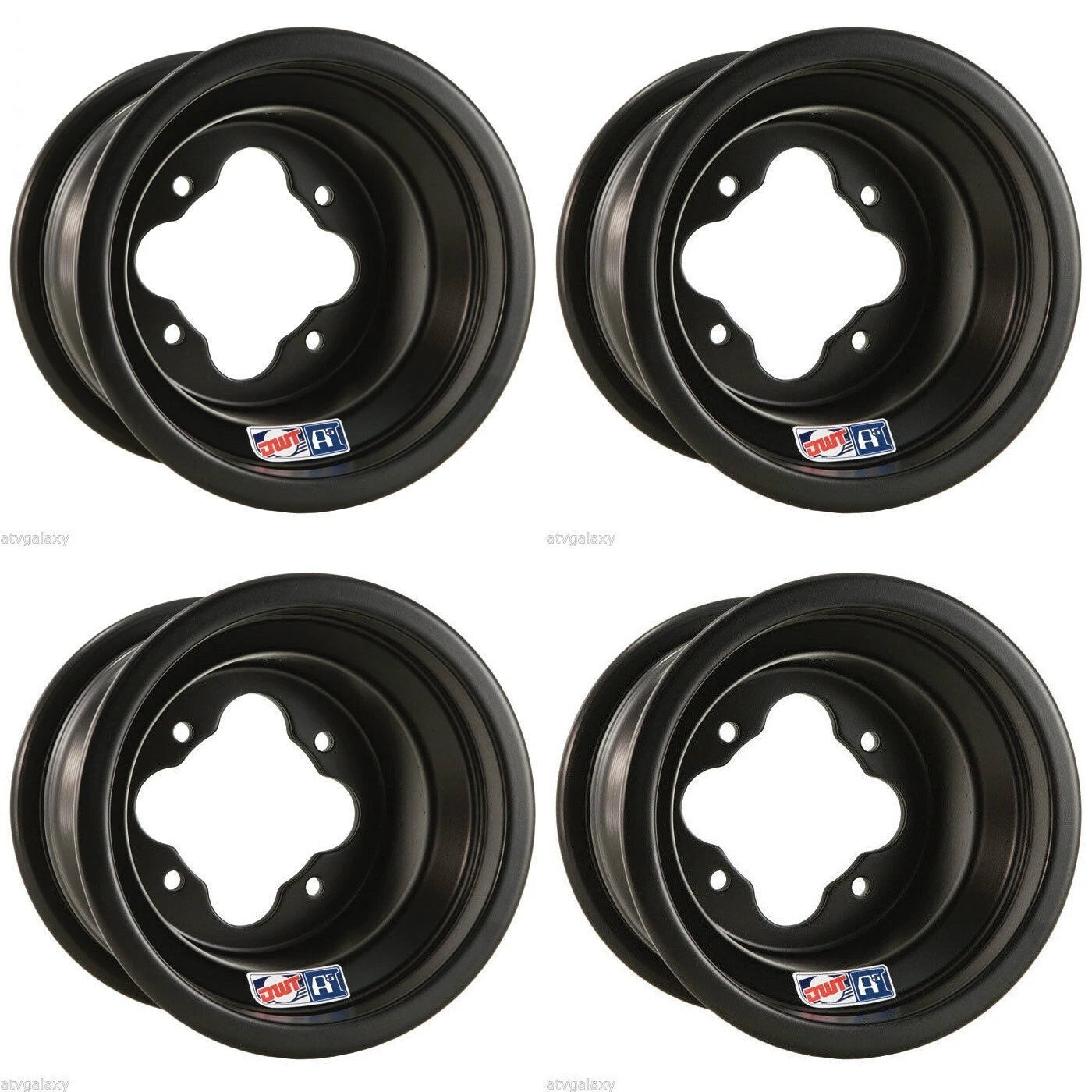 DWT Black A5 8" Wheels Rims for Kawasaki KFX90 (Fits Stock Tires)