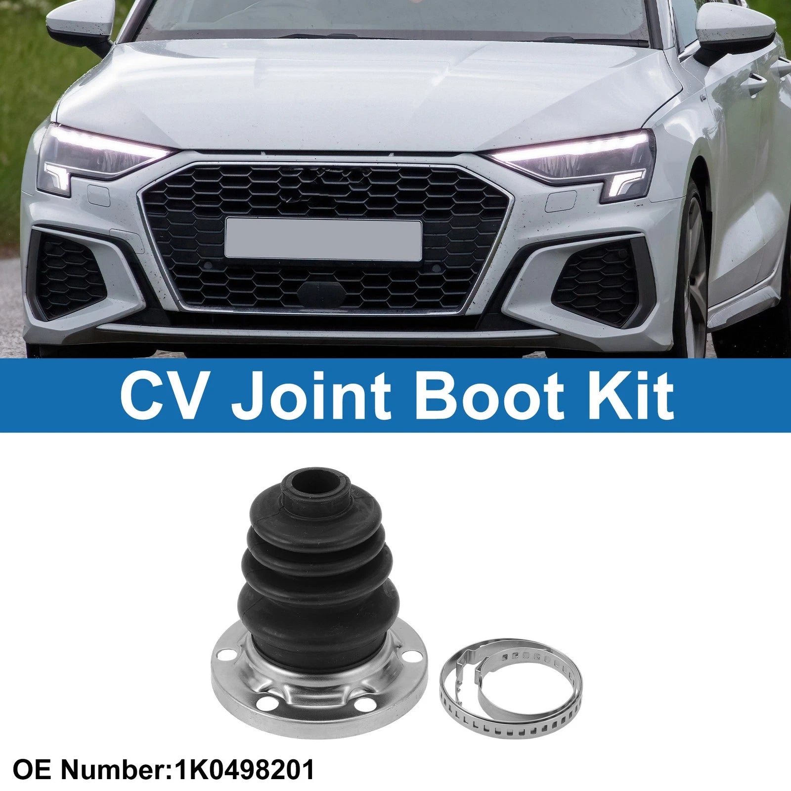 Inner CV Joint Boot Kit w/ Clamps for Audi A3 (2006–2013), A4 (2000)