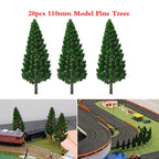 20pc 11cm Pine Trees for O Scale Model Train Railroad Landscape
