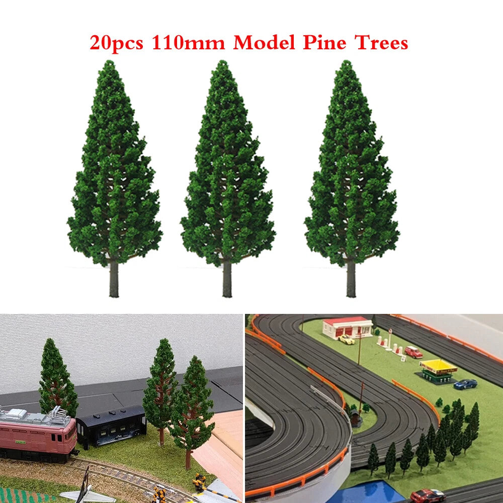 20pc 11cm Pine Trees for O Scale Model Train Railroad Landscape