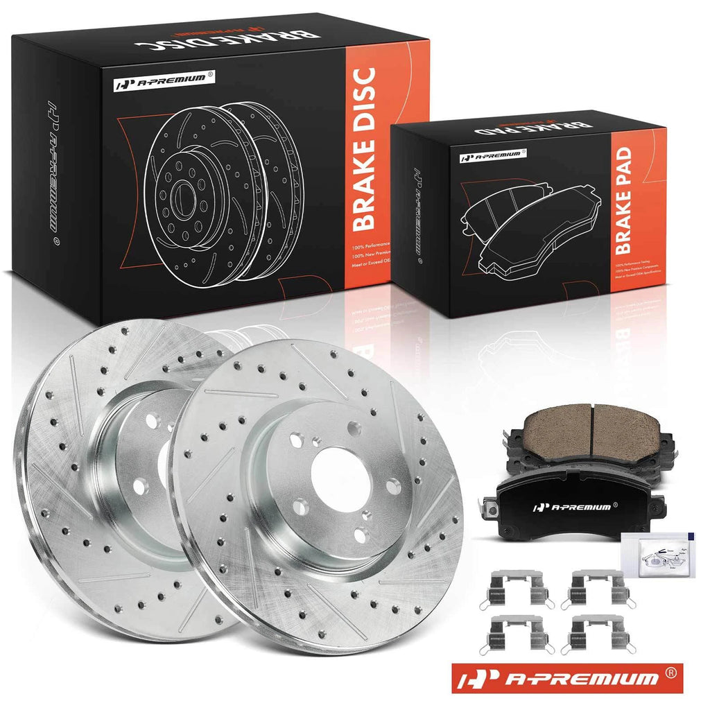 Front Drilled Brake Rotors & Ceramic Pads for Subaru Impreza (2017–2023)