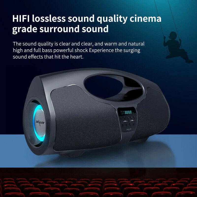 Bluetooth Portable Rechargeable Speaker with Microphone for Karaoke