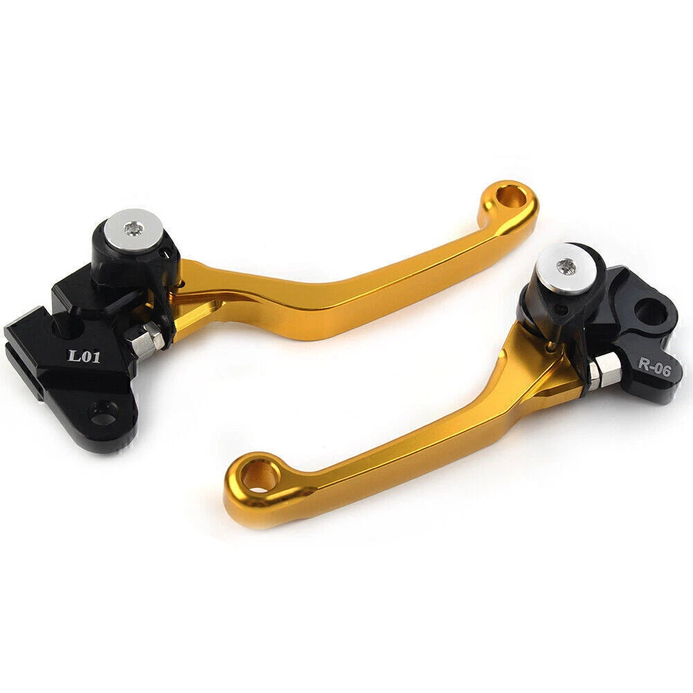 Pair Gold Pivot Brake Clutch Levers for Honda CRF125R CRF150R CRF250R CRF450R (1997–2021)