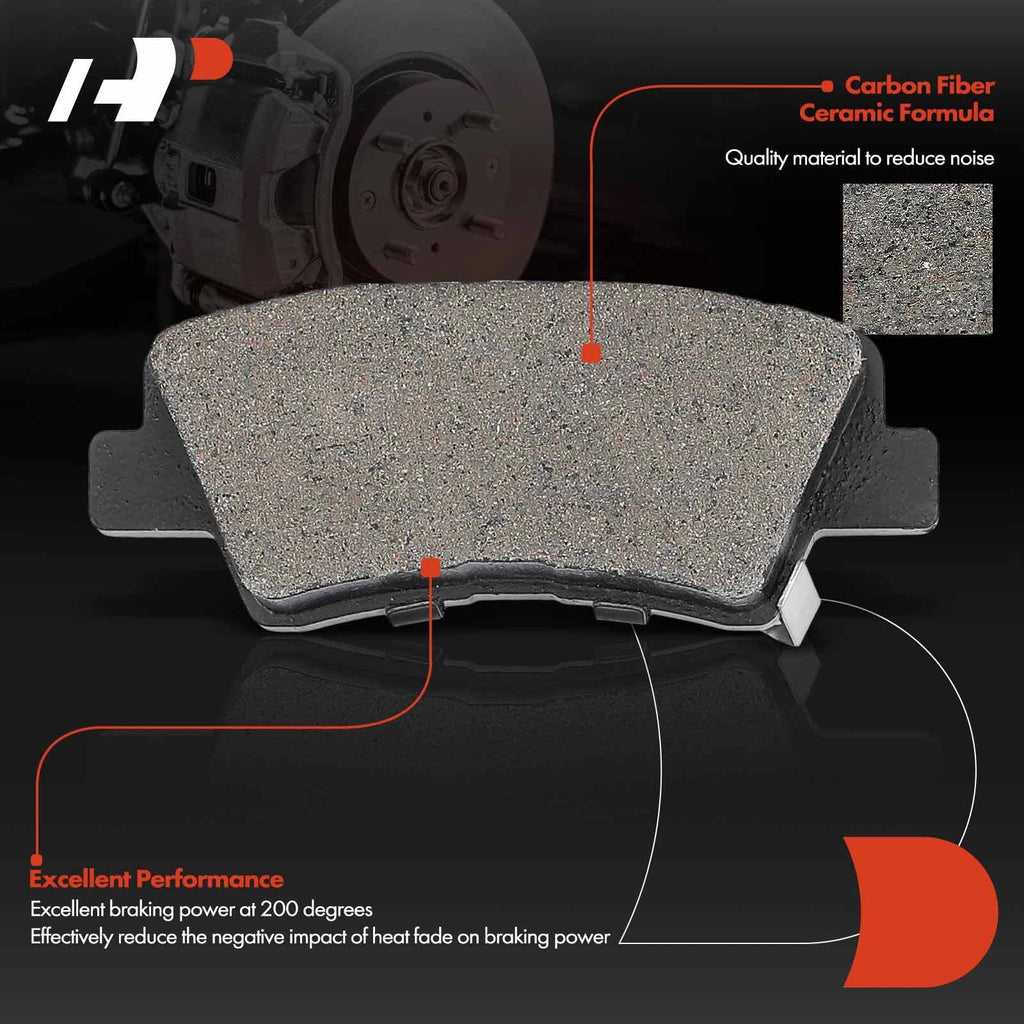 Set of 2 Rear Brake Rotors & Ceramic Pads for Hyundai Elantra Kia Forte
