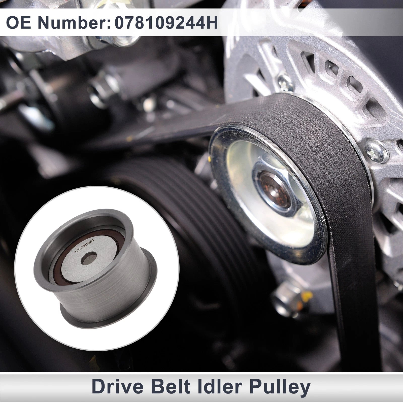 Drive Belt Idler Pulley for Audi A4 (1996–2005) No. 078109244H Steel