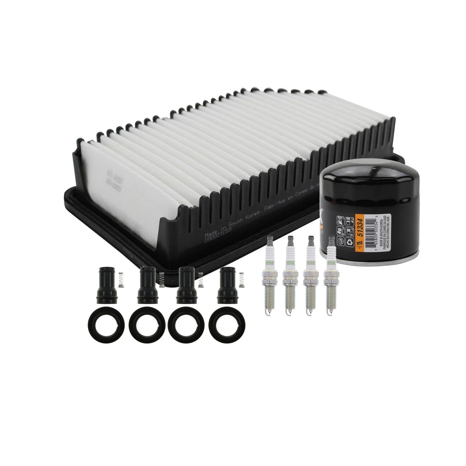 Tune Up Kit with NGK Spark Plugs & Coil Boot for Accent Rio Soul (2011–2019)