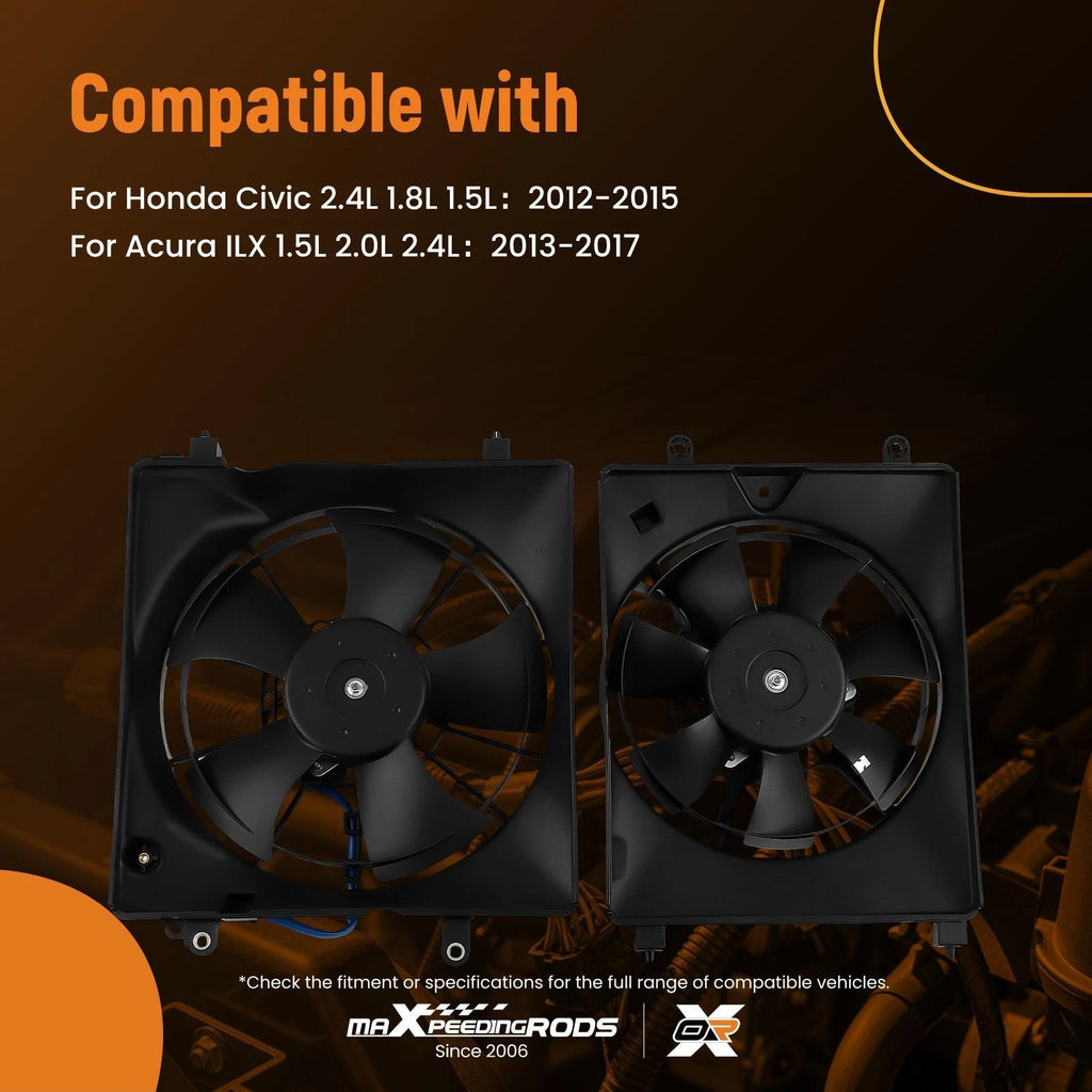 A/C Condenser Radiator Cooling Fan Assembly for Honda Civic Acura ILX (2013–2015)