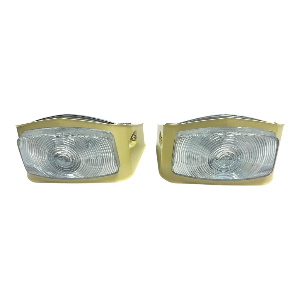 Pair Cream Parking Light Turn Signal Assemblies for 1956 Ford F-100 (1956–1956)
