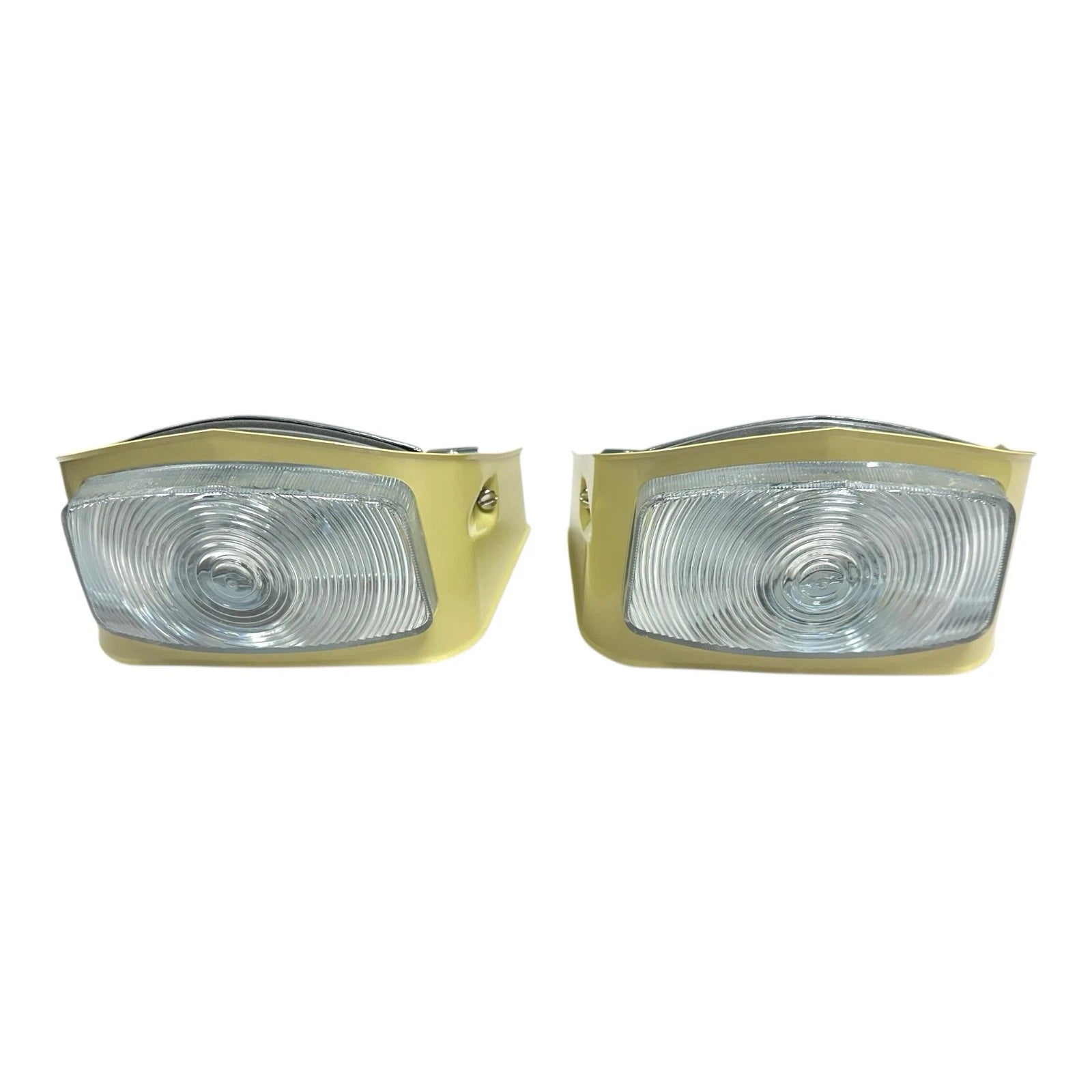 Pair Cream Parking Light Turn Signal Assemblies for 1956 Ford F-100 (1956–1956)
