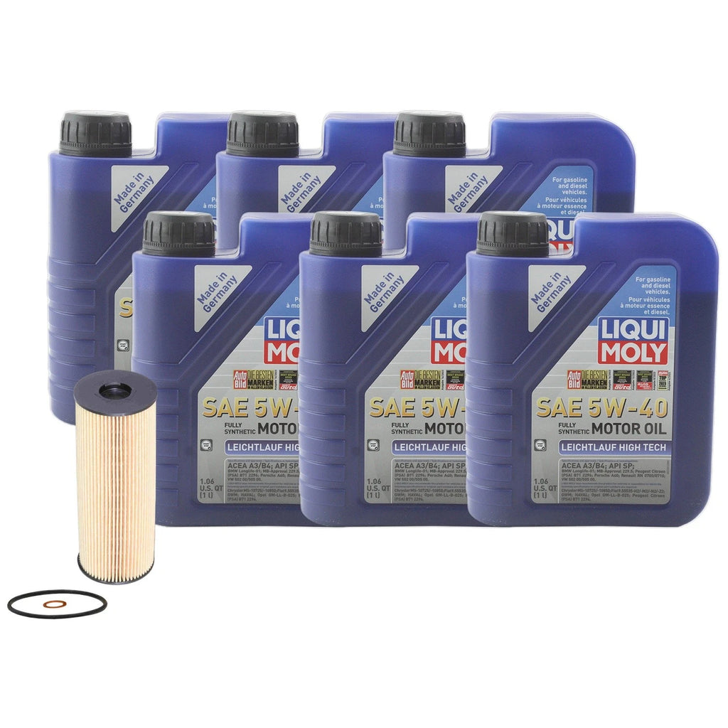 6L Liqui Moly Leichtlauf High Tech 5W-40 Engine Oil Change Kit for W202 C230 (1994–2000)
