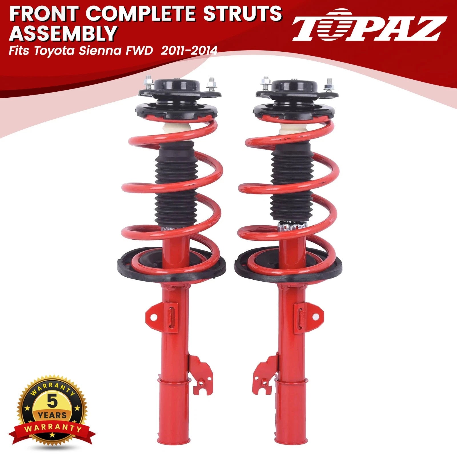 Pair Front Struts with Coil Spring Assembly for Toyota Sienna (2011–2014)