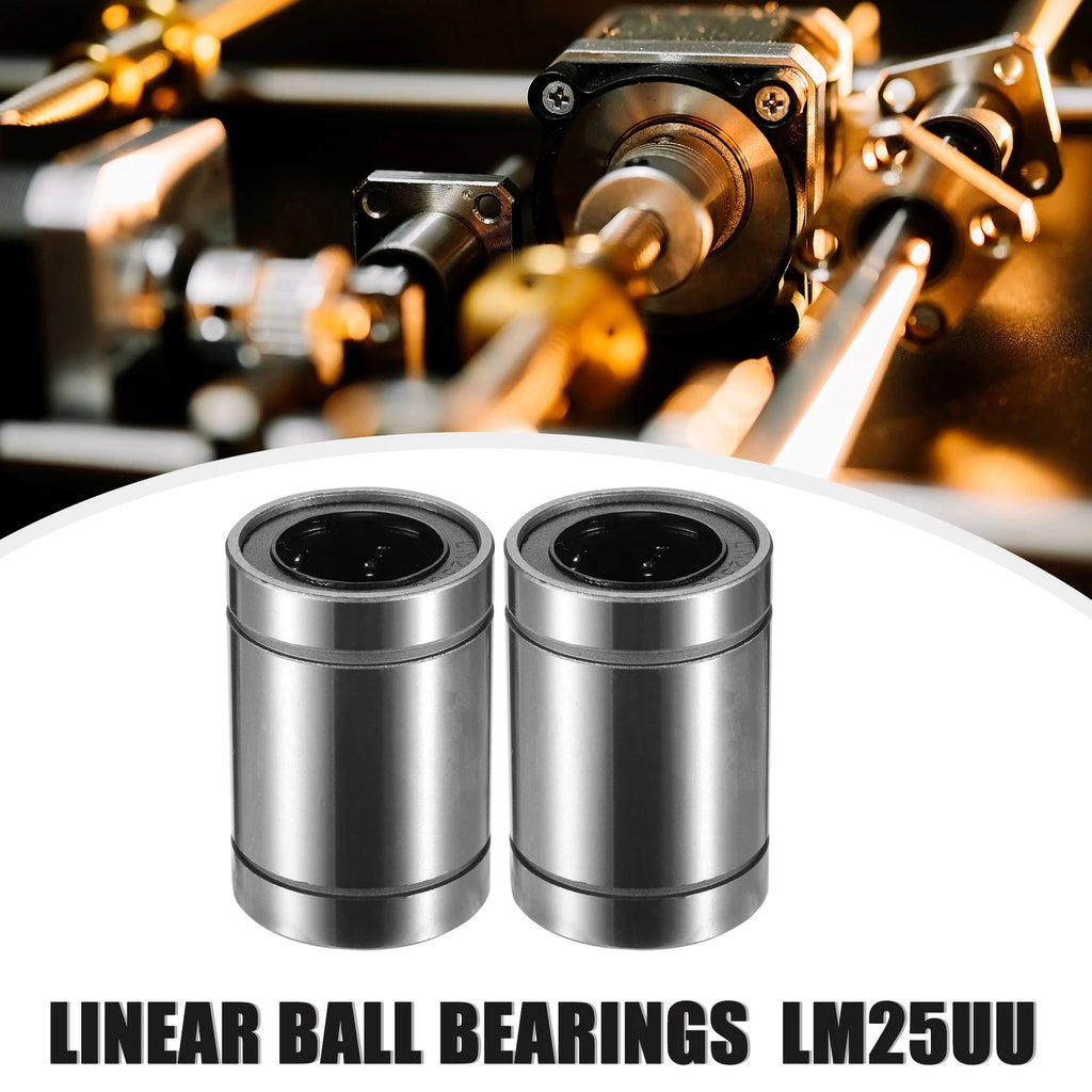 2 Pcs LM25UU Linear Ball Bearings for Car (25mm ID x 40mm OD x 59mm Length)