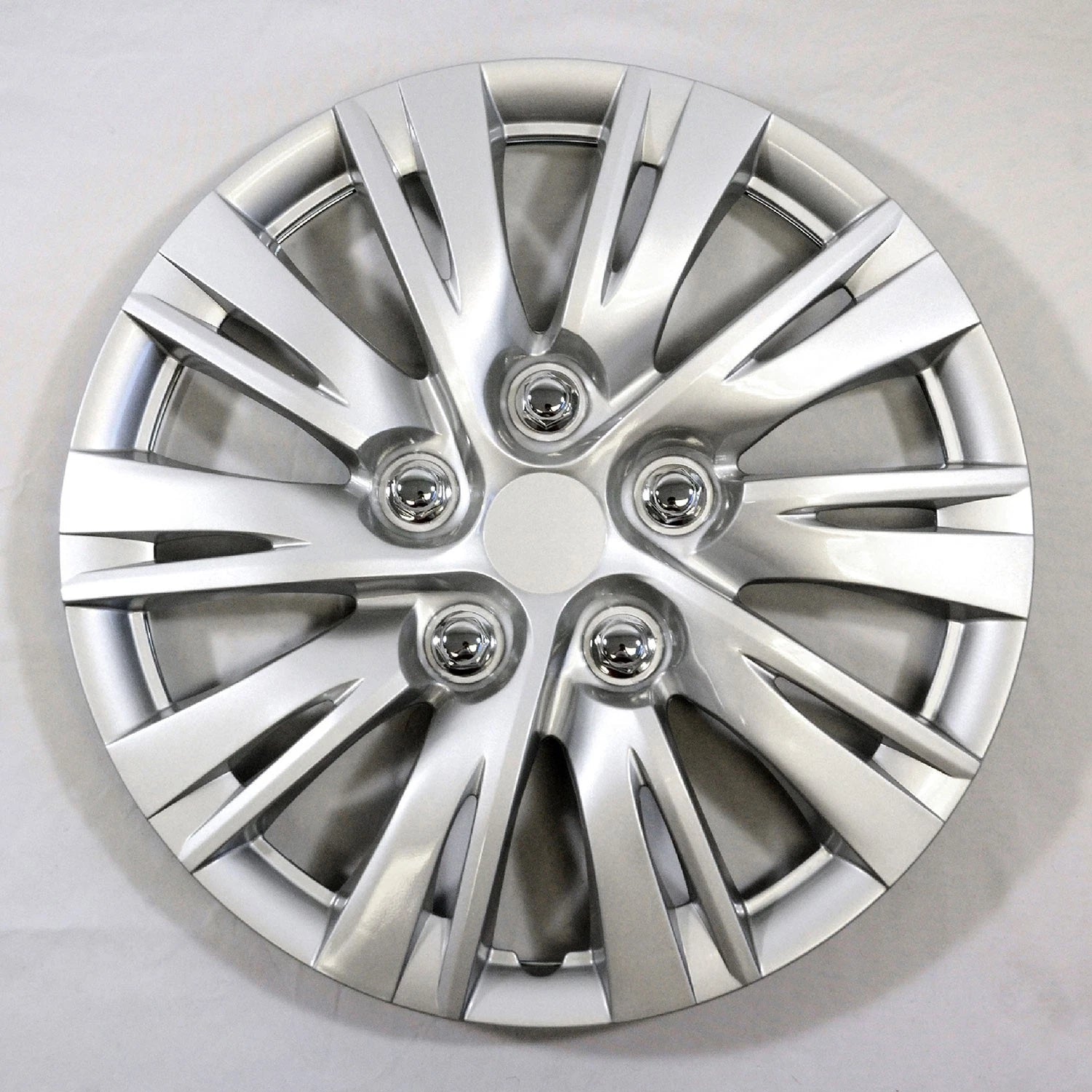 Wheel Covers Set of 4 15 Inch Silver 10 Split Spoke for Auto Reflections (Auto)