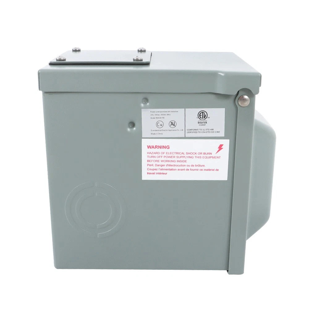 Outdoor Outlet Box for GFCI Receptacle (Rainproof, 20 AMP)